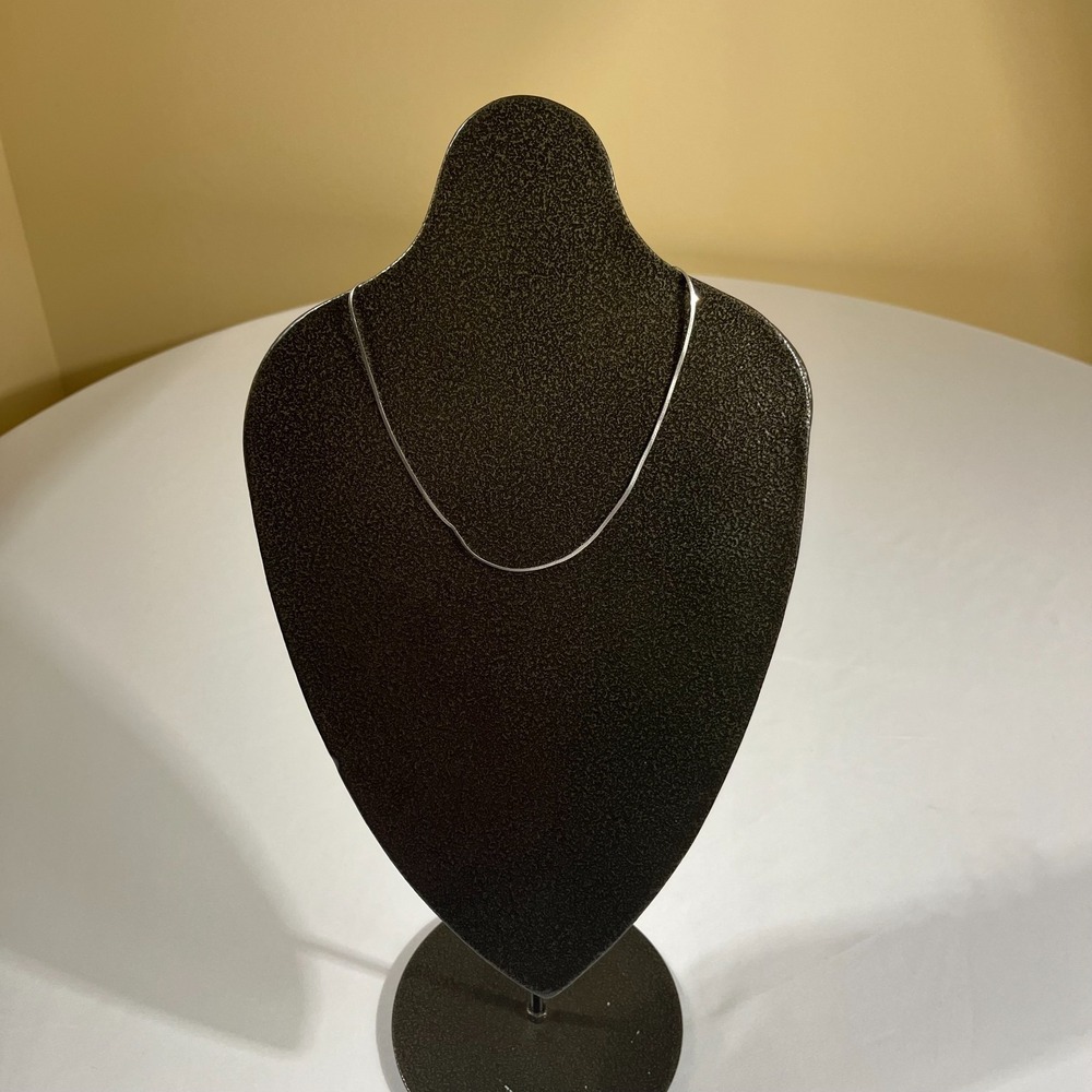 Sterling Silver Herringbone Chain Necklace Minimalist Classic 925 15 Inch